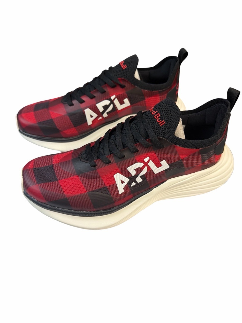 APL x Oracle Red Bull Racing Podium Sneakers Buffalo Plaid Red Black NIB 7.5